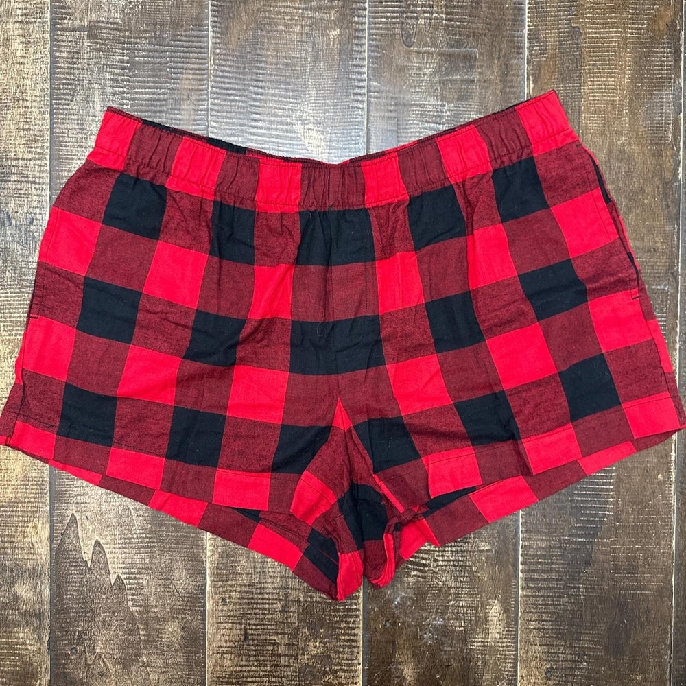 Auden Red and Black Buffalo Plaid Lounge Shorts